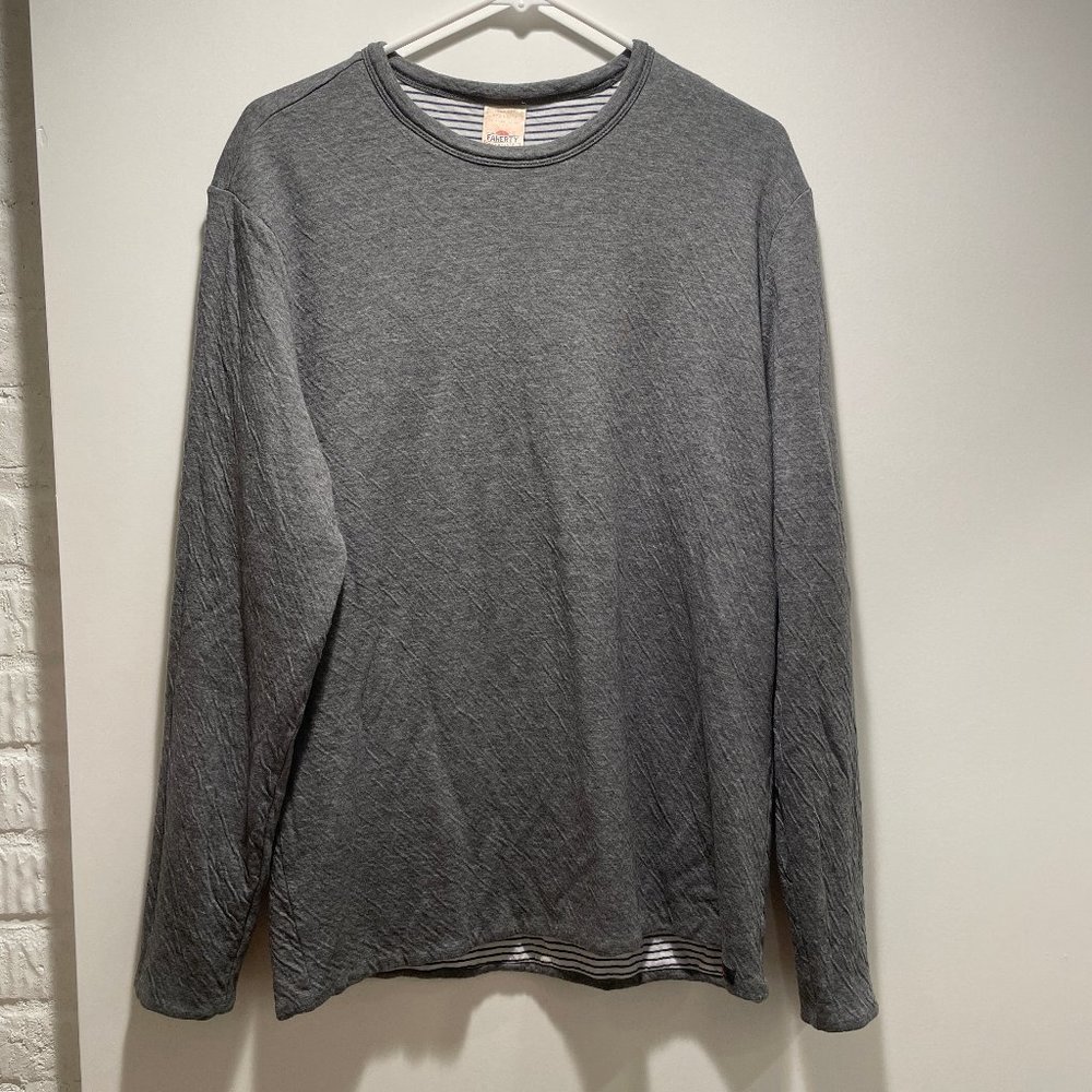 Faherty Cloud Reversible Crew Long Sleeve Shirt